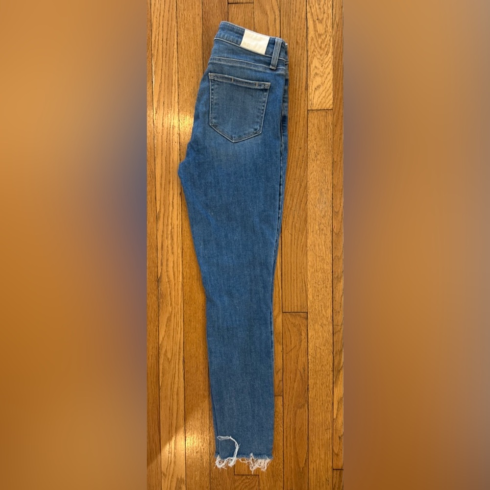 PAIGE Hoxton Ankle Jeans. Blue Mid-Rise Ripped Stretch Denim. Women’s Size 26 - Picture 7 of 12